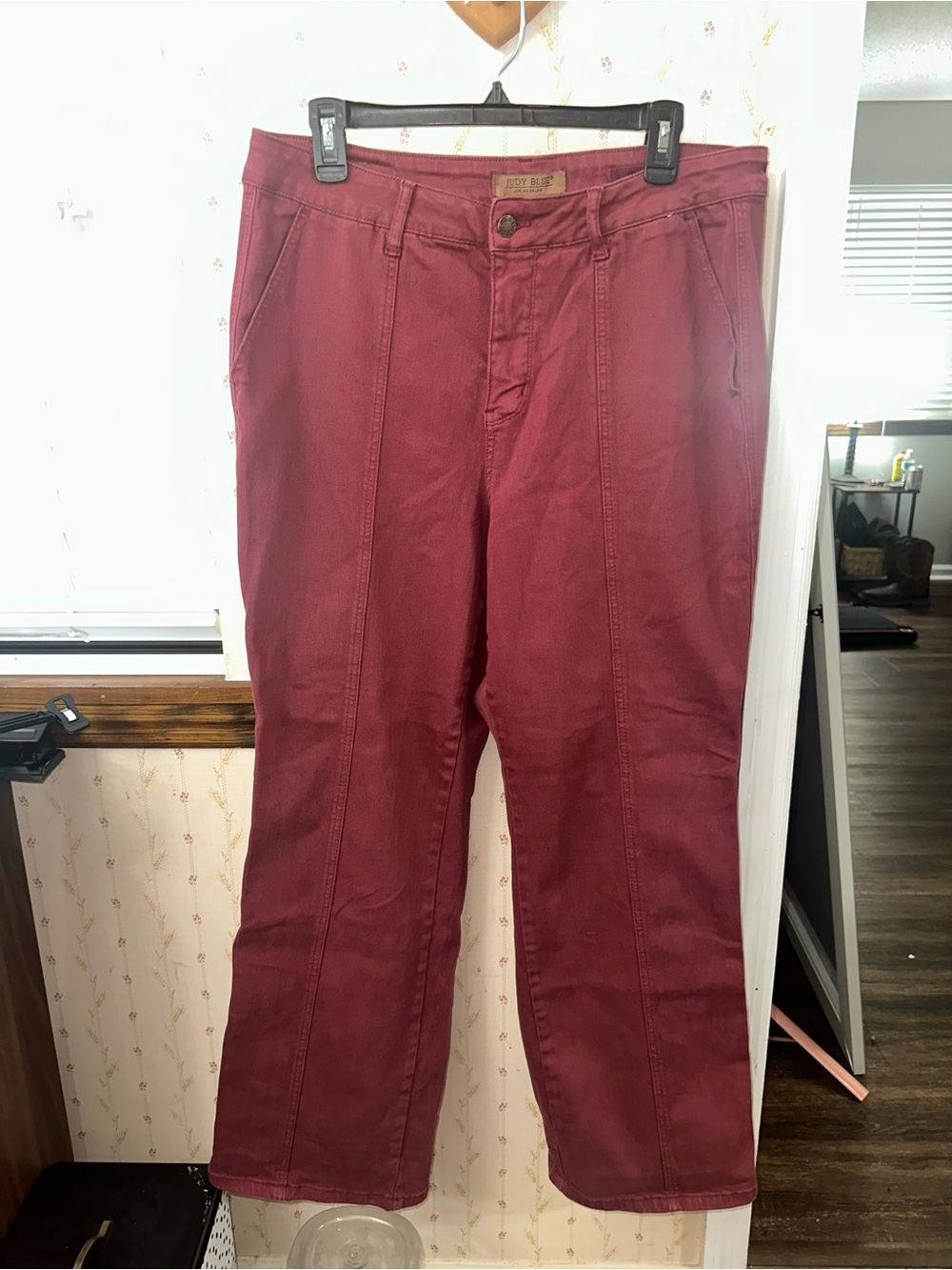 Judy Blue Burgundy Front Seam Straight Leg Jeans Size 18W Plus
